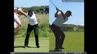 Jon Rahm golf swing  Long Iron faceon amp downtheline July 2017 [upl. by Stevana565]