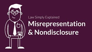 Misrepresentation and Nondisclosure  Contracts  Defenses amp Excuses [upl. by Stedmann]