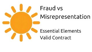 Fraud vs Misrepresentation  Other Essential Elements of a Valid Contract  CA CPT  CS amp CMA [upl. by Ayk]